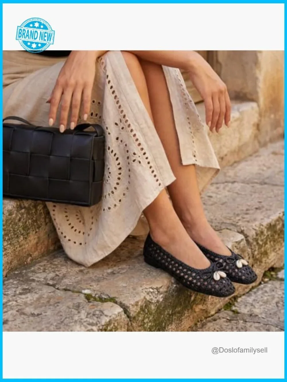 Pointed Toe Ballet Flats Woven Memory Foam Comfortable Elegant Chic